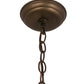 Meyda Lighting Canoe At Lake 22" 2-Light Antique Copper Pendant Light With Silver Mica Shade Glass