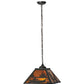Meyda Lighting Canoe At Lake 22" 2-Light Timeless Bronze Pendant Light With Amber Mica Shade