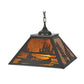 Meyda Lighting Canoe At Lake 22" 2-Light Timeless Bronze Pendant Light With Amber Mica Shade