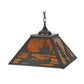 Meyda Lighting Canoe At Lake 22" 2-Light Timeless Bronze Pendant Light With Amber Mica Shade