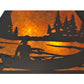 Meyda Lighting Canoe At Lake 22" 2-Light Timeless Bronze Pendant Light With Amber Mica Shade