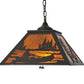 Meyda Lighting Canoe At Lake 22" 2-Light Timeless Bronze Pendant Light With Amber Mica Shade