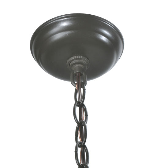 Meyda Lighting Canoe At Lake 22" 2-Light Timeless Bronze Pendant Light With Amber Mica Shade