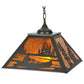 Meyda Lighting Canoe At Lake 22" 2-Light Timeless Bronze Pendant Light With Amber Mica Shade