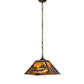 Meyda Lighting Canoe At Lake 23" 2-Light Timeless Bronze Pendant Light With Amber Mica Shade Glass