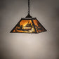Meyda Lighting Canoe At Lake 23" 2-Light Timeless Bronze Pendant Light With Amber Mica Shade Glass
