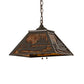 Meyda Lighting Canoe At Lake 23" 2-Light Timeless Bronze Pendant Light With Amber Mica Shade Glass