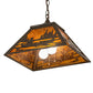 Meyda Lighting Canoe At Lake 23" 2-Light Timeless Bronze Pendant Light With Amber Mica Shade Glass