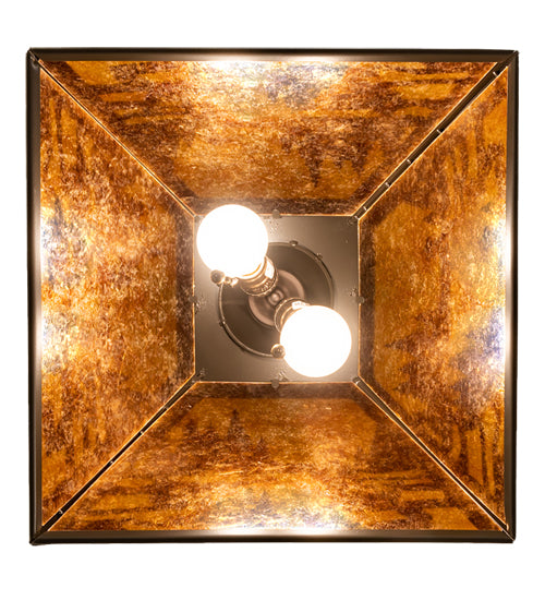 Meyda Lighting Canoe At Lake 23" 2-Light Timeless Bronze Pendant Light With Amber Mica Shade Glass