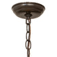 Meyda Lighting Canoe At Lake 23" 2-Light Timeless Bronze Pendant Light With Amber Mica Shade Glass