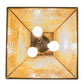 Meyda Lighting Canoe At Lake 23" 3-Light Burnished Brass Tint Pendant Light With Beige Art Shade Glass