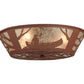 Meyda Lighting Canoe At Lake 23" 4-Light Rust Flush Mount Light With Silver Mica Shade Glass