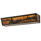 Meyda Lighting Canoe At Lake 24" 4-Light Timeless Bronze Vanity Light With Amber Mica Shade Glass