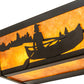 Meyda Lighting Canoe At Lake 24" 4-Light Timeless Bronze Vanity Light With Amber Mica Shade Glass