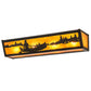 Meyda Lighting Canoe At Lake 24" 4-Light Timeless Bronze Vanity Light With Amber Mica Shade Glass