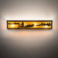Meyda Lighting Canoe At Lake 24" 4-Light Timeless Bronze Vein Vanity Light With Amber Mica Shade Glass