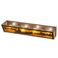 Meyda Lighting Canoe At Lake 24" 4-Light Timeless Bronze Vein Vanity Light With Amber Mica Shade Glass