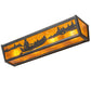 Meyda Lighting Canoe At Lake 24" 4-Light Timeless Bronze Vein Vanity Light With Amber Mica Shade Glass