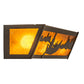 Meyda Lighting Canoe At Lake 24" 4-Light Timeless Bronze Vein Vanity Light With Amber Mica Shade Glass