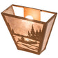 Meyda Lighting Canoe At Lake 5" 2-Light Earth Wall Sconce With Silver Mica Shade Glass