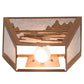Meyda Lighting Canoe At Lake 5" 2-Light Earth Wall Sconce With Silver Mica Shade Glass