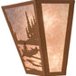 Meyda Lighting Canoe At Lake 5" 2-Light Earth Wall Sconce With Silver Mica Shade Glass