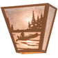 Meyda Lighting Canoe At Lake 5" 2-Light Earth Wall Sconce With Silver Mica Shade Glass