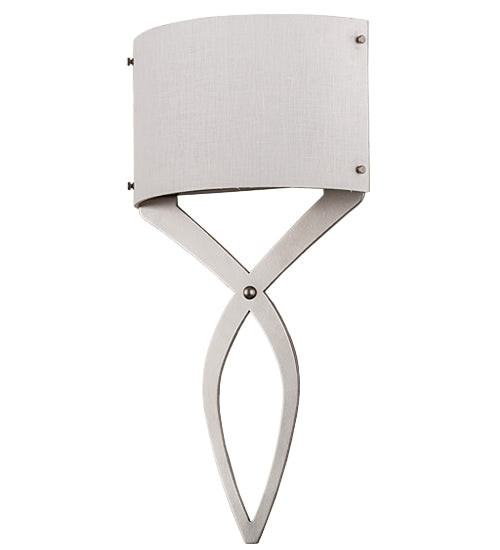 Meyda Lighting Canterbury 12" 2-Light Nickel Wall Sconce With Off White Textrene Shade Glass