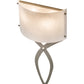 Meyda Lighting Canterbury 12" 2-Light Nickel Wall Sconce With Off White Textrene Shade Glass
