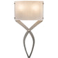 Meyda Lighting Canterbury 12" 2-Light Nickel Wall Sconce With Off White Textrene Shade Glass