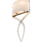 Meyda Lighting Canterbury 12" 2-Light Nickel Wall Sconce With Off White Textrene Shade Glass