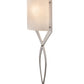 Meyda Lighting Canterbury 12" 2-Light Nickel Wall Sconce With Off White Textrene Shade Glass