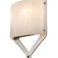 Meyda Lighting Canterbury 12" 2-Light Nickel Wall Sconce With Off White Textrene Shade Glass