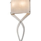 Meyda Lighting Canterbury 12" 2-Light Nickel Wall Sconce With Off White Textrene Shade Glass