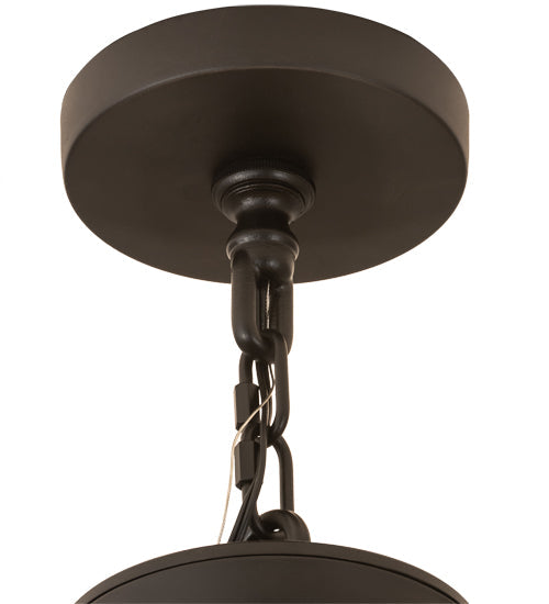 Meyda Lighting Capella 28" 4-Light Satin Black Wrought Iron Inverted Pendant Light With Ambra Siena Idalight Shade