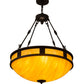 Meyda Lighting Capella 28" 4-Light Satin Black Wrought Iron Inverted Pendant Light With Ambra Siena Idalight Shade