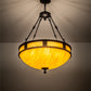 Meyda Lighting Capella 28" 4-Light Satin Black Wrought Iron Inverted Pendant Light With Ambra Siena Idalight Shade