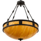Meyda Lighting Capella 28" 4-Light Satin Black Wrought Iron Inverted Pendant Light With Ambra Siena Idalight Shade