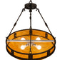 Meyda Lighting Capella 28" 4-Light Satin Black Wrought Iron Inverted Pendant Light With Ambra Siena Idalight Shade