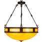 Meyda Lighting Capella 28" 4-Light Satin Black Wrought Iron Inverted Pendant Light With Ambra Siena Idalight Shade