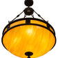 Meyda Lighting Capella 28" 4-Light Satin Black Wrought Iron Inverted Pendant Light With Ambra Siena Idalight Shade