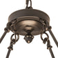 Meyda Lighting Capella 28" 4-Light Satin Black Wrought Iron Inverted Pendant Light With Ambra Siena Idalight Shade