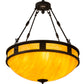 Meyda Lighting Capella 28" 4-Light Satin Black Wrought Iron Inverted Pendant Light With Ambra Siena Idalight Shade