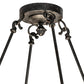 Meyda Lighting Capella 28" 6-Light Coffee Bean Inverted Pendant Light With Beige Travertine Idalight Shade Glass