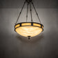 Meyda Lighting Capella 28" 6-Light Coffee Bean Inverted Pendant Light With Beige Travertine Idalight Shade Glass