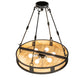 Meyda Lighting Capella 28" 6-Light Coffee Bean Inverted Pendant Light With Beige Travertine Idalight Shade Glass