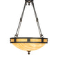 Meyda Lighting Capella 28" 6-Light Coffee Bean Inverted Pendant Light With Beige Travertine Idalight Shade Glass