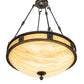 Meyda Lighting Capella 28" 6-Light Coffee Bean Inverted Pendant Light With Beige Travertine Idalight Shade Glass