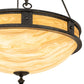 Meyda Lighting Capella 28" 6-Light Coffee Bean Inverted Pendant Light With Beige Travertine Idalight Shade Glass