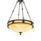 Meyda Lighting Capella 28" 6-Light Coffee Bean Inverted Pendant Light With Beige Travertine Idalight Shade Glass